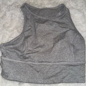 JoyLab Gray High-Neck Cropped Tank